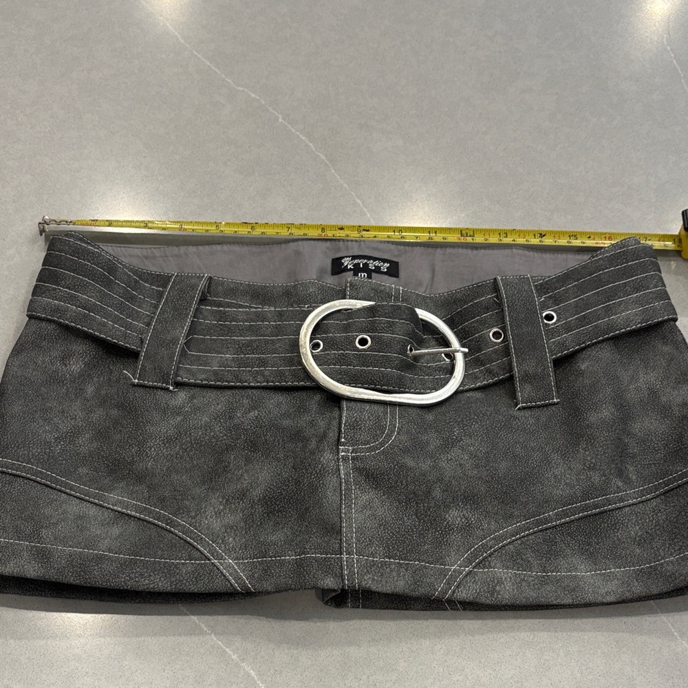 Generation kiss Gray faux leather Mini Skirt with Belt